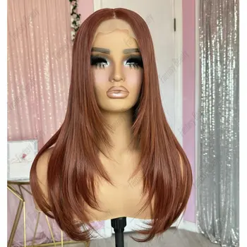 Ginger Brown Orange Colored Human Hair For Women 360 Lace Frontal Wigs Natural Hairline Full Lace Wigs Top Hair with Baby Hair