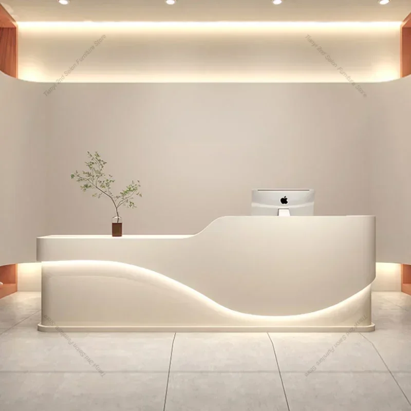 Italian Style Clothing Shop Reception Desks Hotel Simplicity Beauty Salon Reception Desks Multifunctional Furniture Recepce HBRD