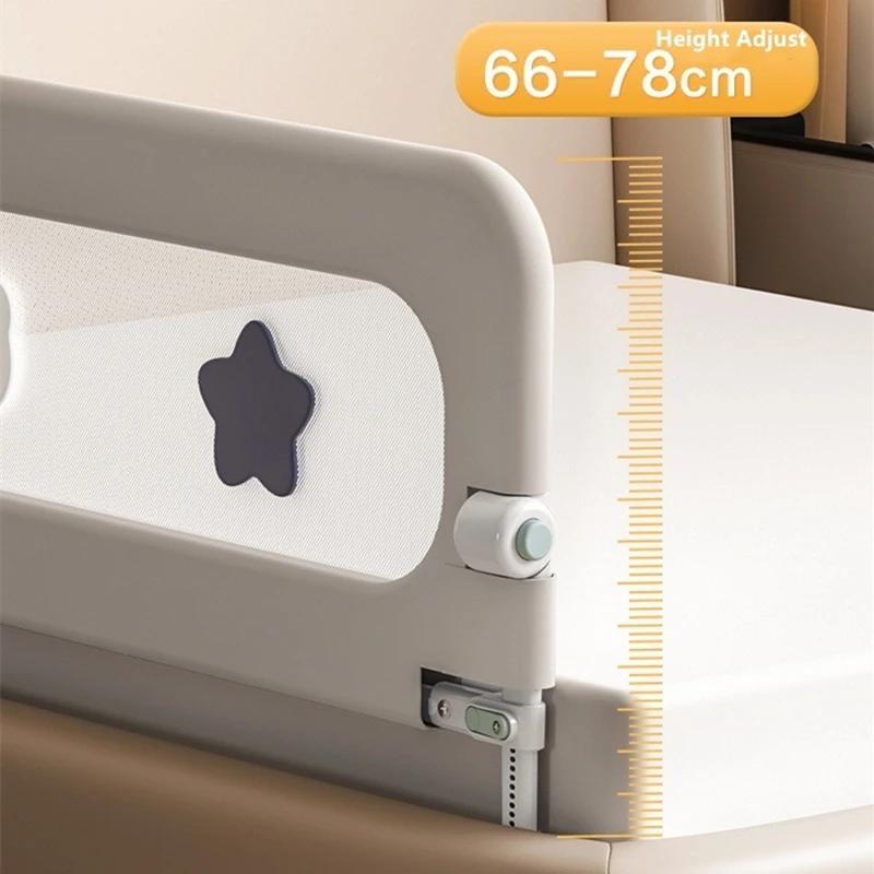 1Pcs Children Bed Barrier Fence Safety Guardrail Sleeping Prevent Falling Railings Anti-Fall Baby Crib U-Shaped Base Fully Fold
