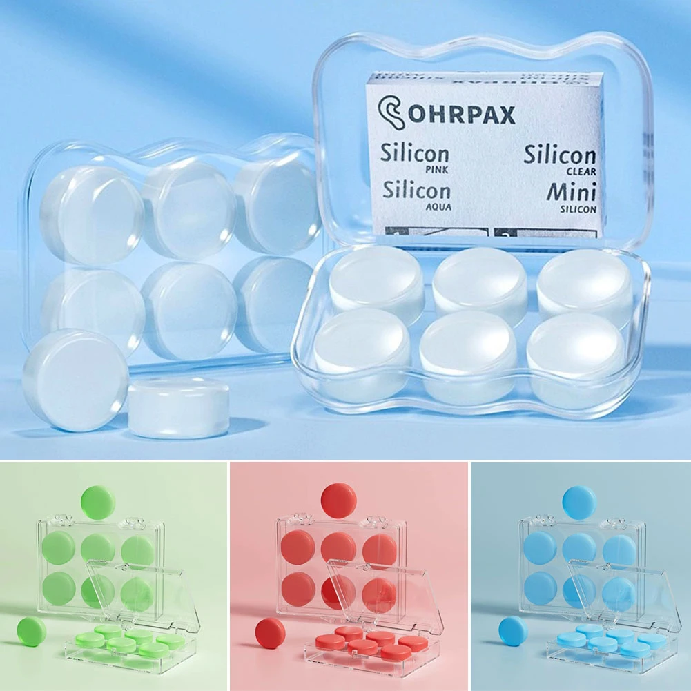 Silicone Ear Plug 6PCS Reusable Swimming Moldable Noise Reduction