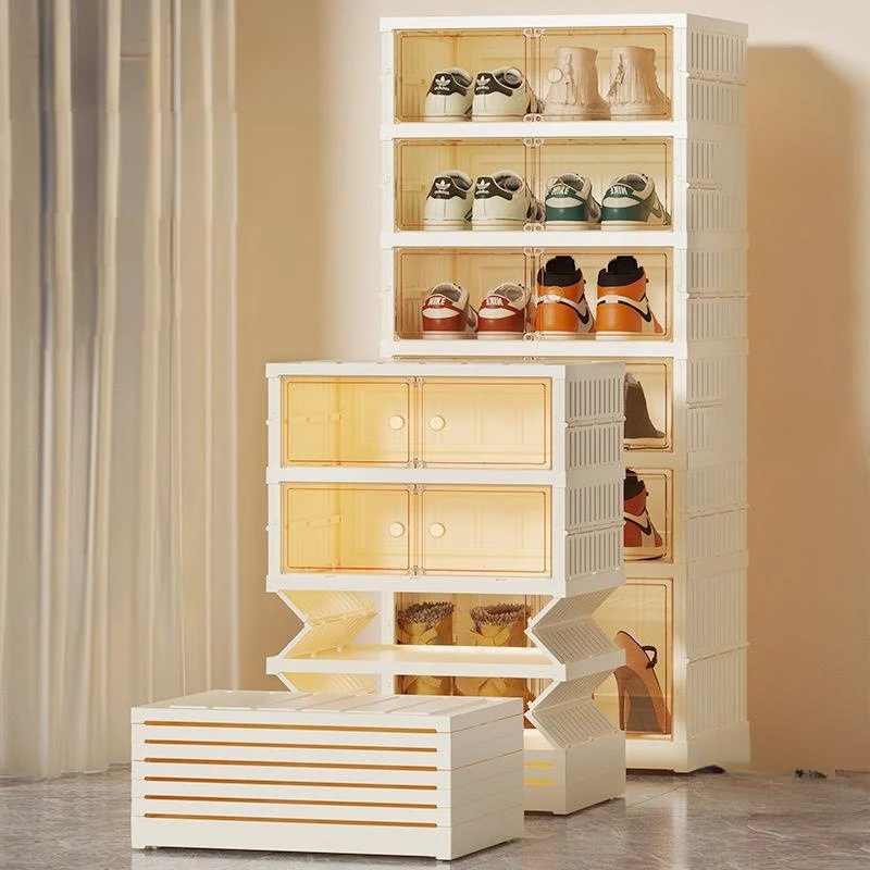 

No Need To Install Foldable Shoe Cabinet Home Living Room Bedroom Shoe Storage Artifact Simple Multifunctional Storage Box