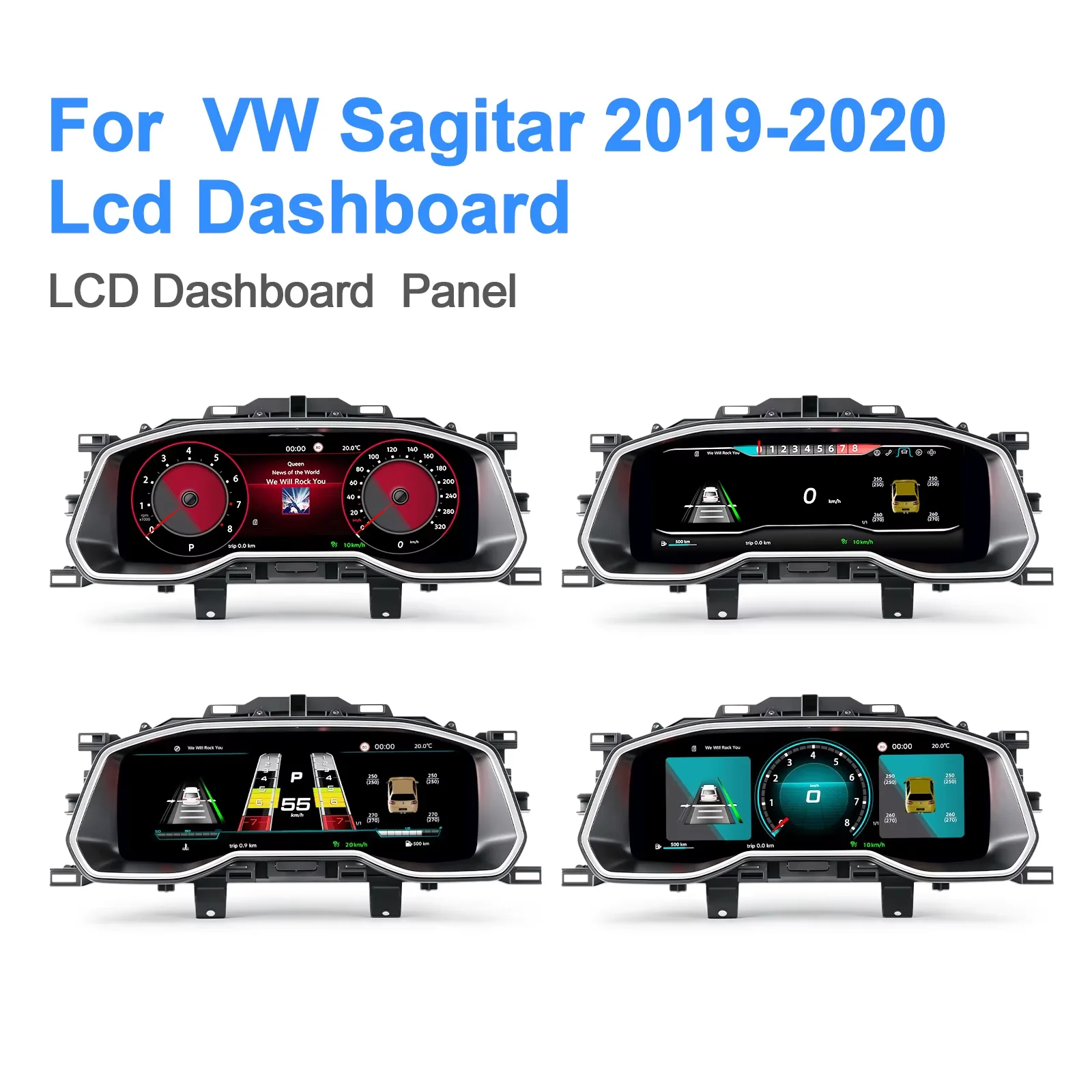 Panel de Instrumentos Digital de 12.3 Pulgadas para Volkswagen VW Sagitar 2019-2020, Cabina Virtual, Tablero de Instrumentos, Velocímetro 2
