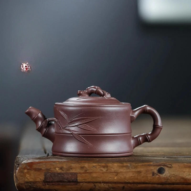 260ml Chinese Yixing Purple Clay Teapot Bean Green Mud Beauty Tea Pot Traditional Tea Accessories Home Zisha Filter Kettle Gifts