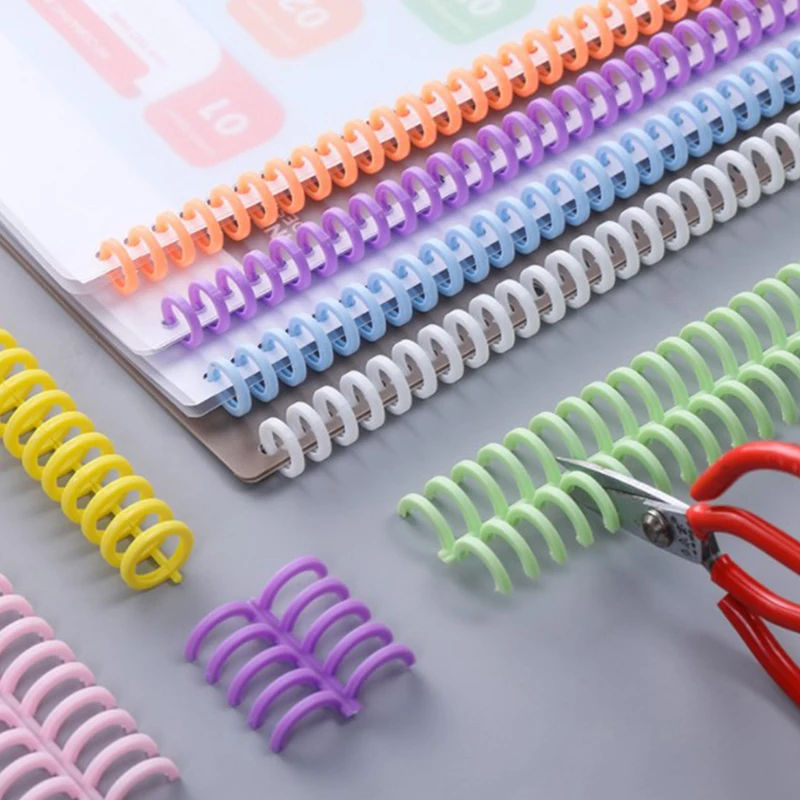 10Pcs 30 Holes Circles Ring Loose-leaf Book Album Binder Spiral Binding Clips Planner Accessories Student School Office Supplies loose leaf binder clips