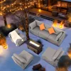Outdoor Patio Furniture Set,Wicker Sectional Sofa Set Rattan Modular Patio Conversation Sets with Cushions Couch Set&Table 3
