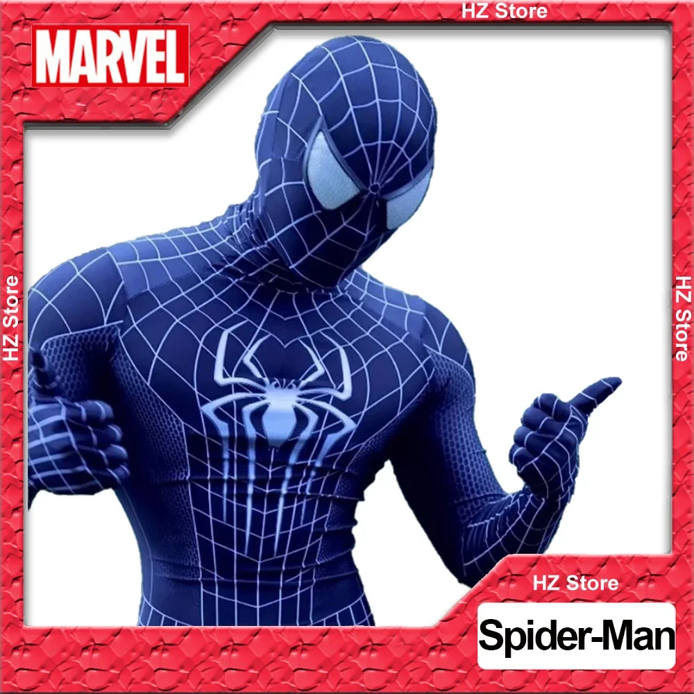 大人のスパイダーマンジャンプスーツ,マスク付きの本物の 