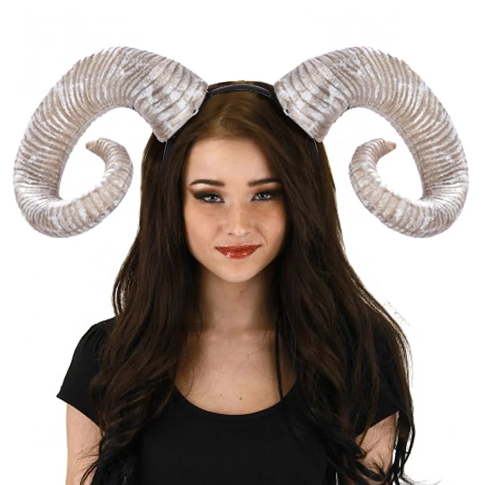 Black Foam Ox Horn Headband for Goth Party Cosplay