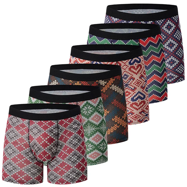 Comfortable 6-Pcs Men's Fashion Long Underwear Plus Size Fitness Shorts - Image 3