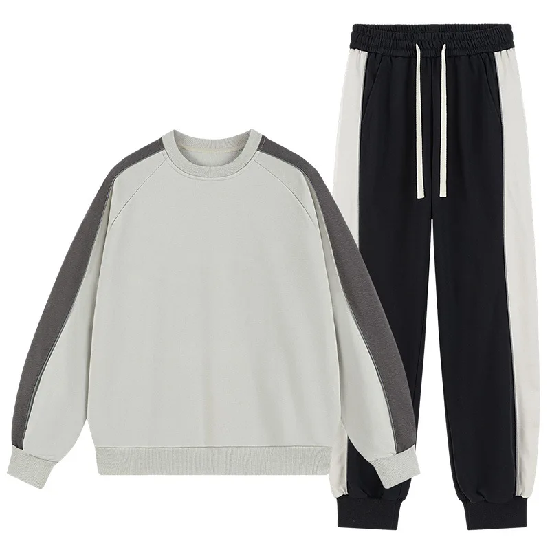 Neues Herbst-Herren-Sportbekleidungsset Trendiger Hoodie mit Bündchen Sportanzug Geeignet für Zwei Öffnungen Versand noch heute Lässig Polyester – Detail 4