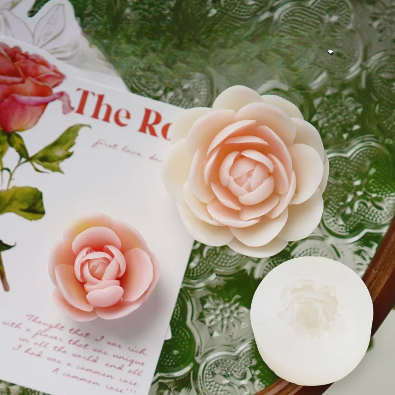 3D Camellia Soap Mold DIY Camellia Scented Candle Gypsum Diffuser Stone Handmade Soap Silicone Mold