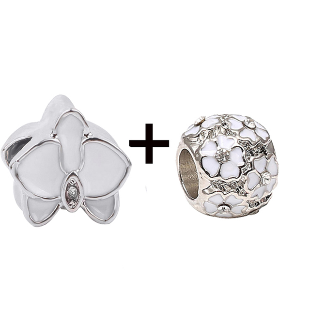 New Design White Heart Charm Beads Pendant Fit European Style Brand Bracelets Necklaces For Women Jewelry Making
