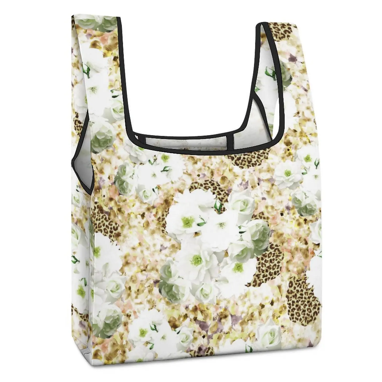 Customized Printed Large Shopping Bag Color Blocked Tote Handbag Straps for Crossbody Small Shoppers Bag Foldable Storage Bag waterproof foldable shopping bags handbag straps for crossbody shoping bag supermarket tote bag asthetic top handle bag