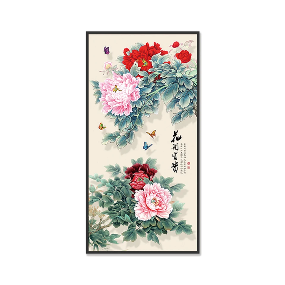 Pintura de diamante 5D con forma de loto, bordado de diamantes redondos y cuadrados, punto de cruz, peonías, imágenes de diamantes de imitación, artesanías, regalo