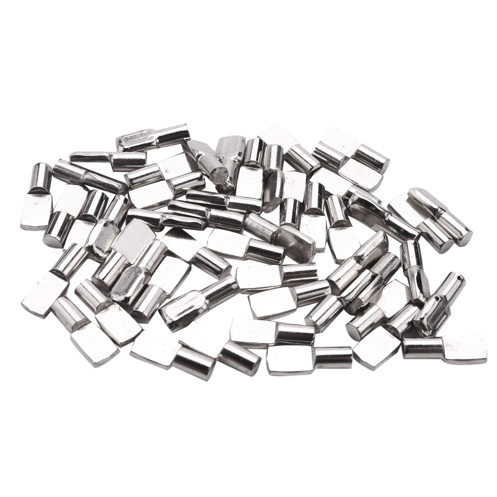

5mm Shelf Pins, Spoon Shape Cabinet Furniture Shelf Support Pegs Nickel Plated, 50 Pcs