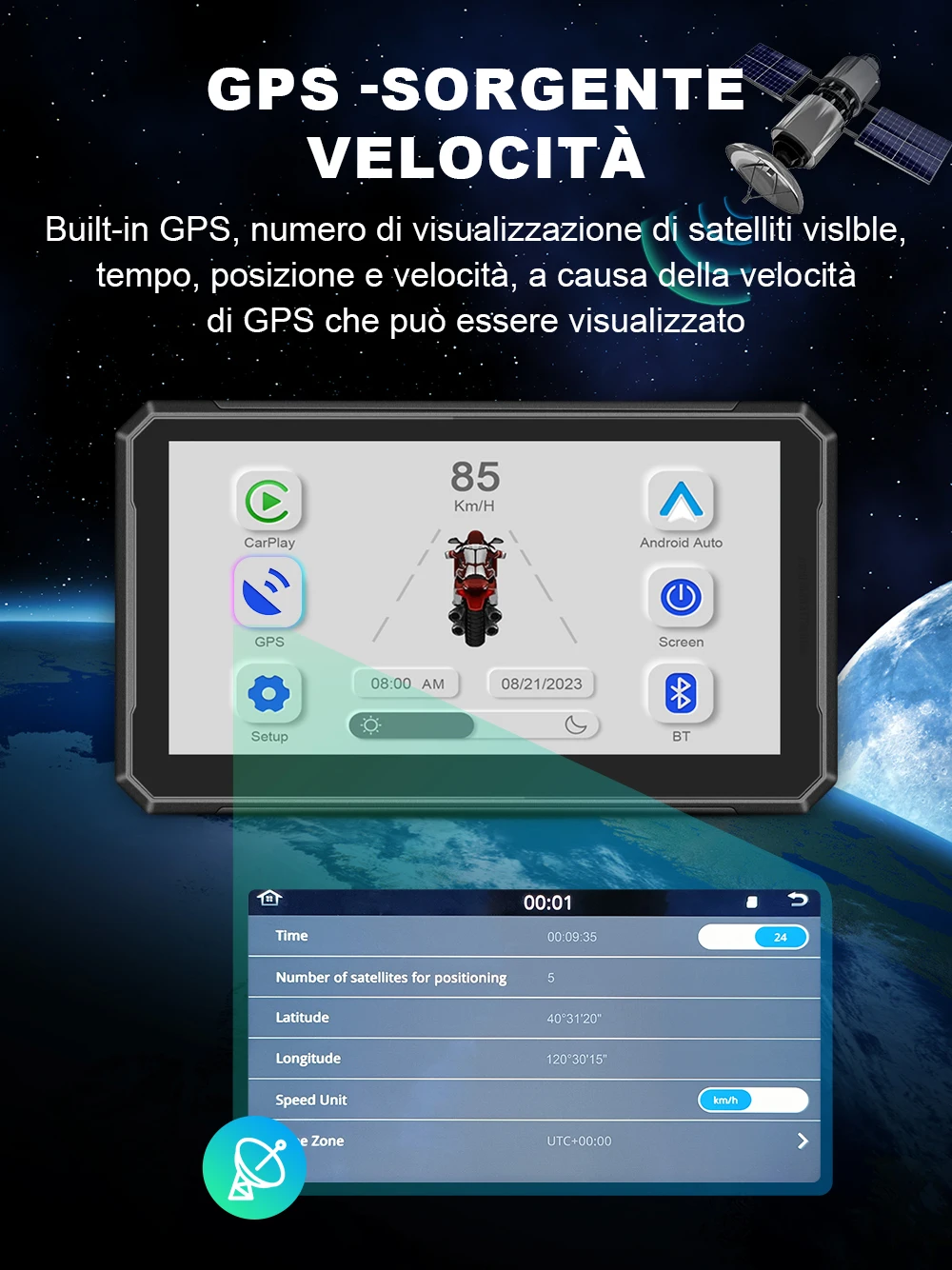 Рисунок 2 - 7-дюймовый беспроводной мотоцикл Apple Carplay