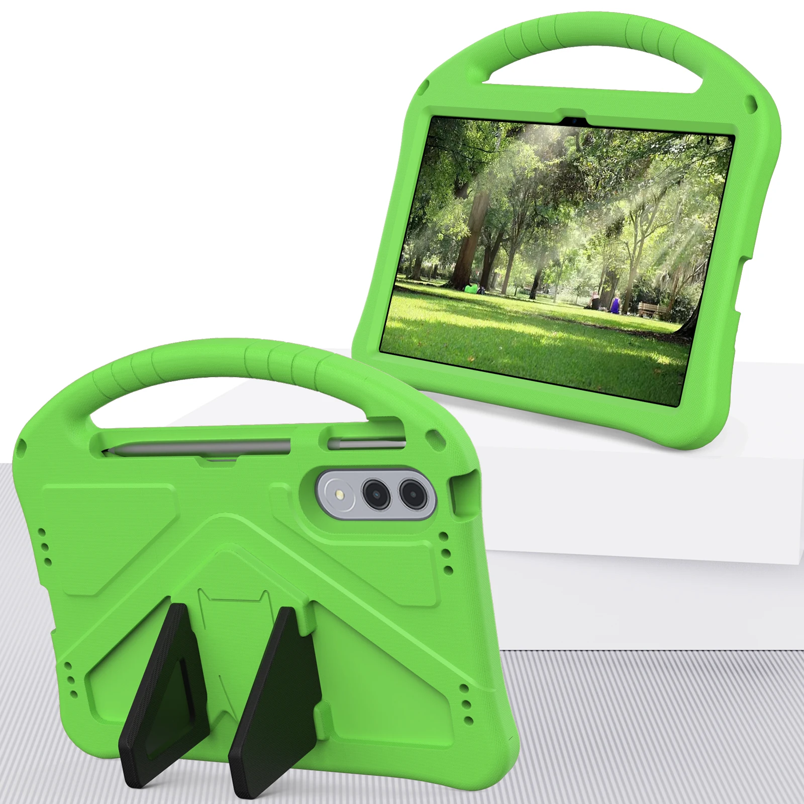 Kids Cartoon EVA Tablet Case with Anti-Slip Grip and Built-in Kickstand