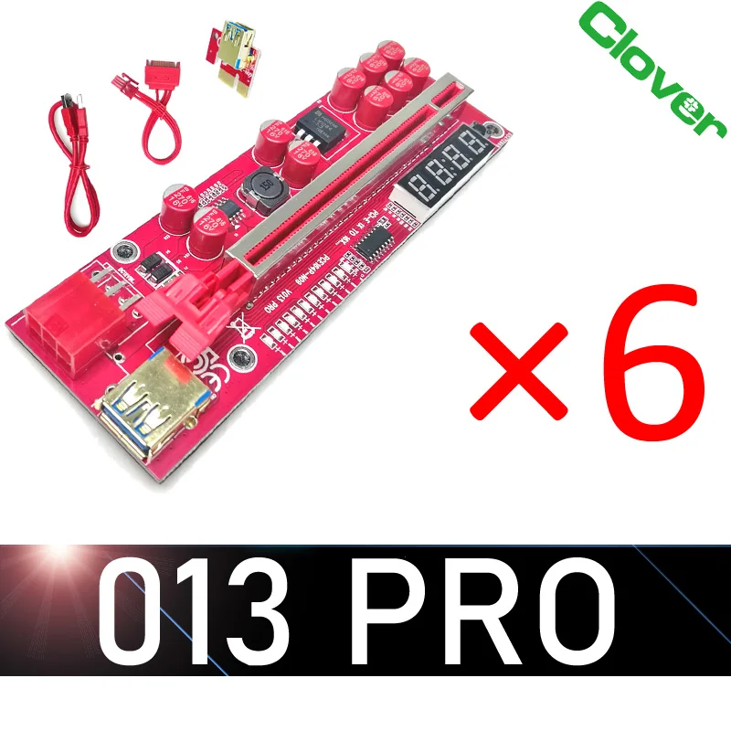 Высококачественный переходник 013 PRO PCI-E 2022 новый красный 60 см золотой USB SATA 15 PIN-6 Pin