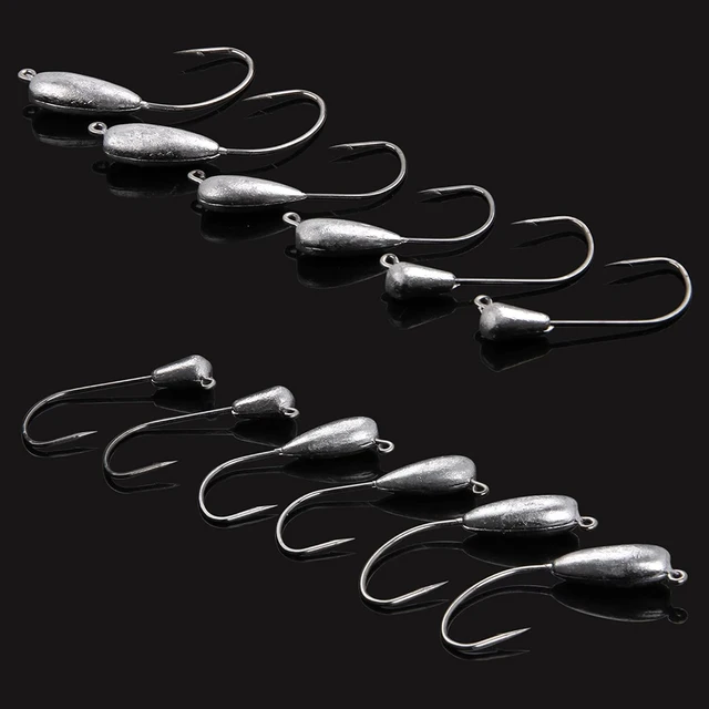 4/6/12Pcs Jig Heads Fishing Hooks Tube bait jighead Worm lure Fishhooks for Bass Crappie Salmon Fishing jig 1/8oz 1/4oz 3/8oz 4