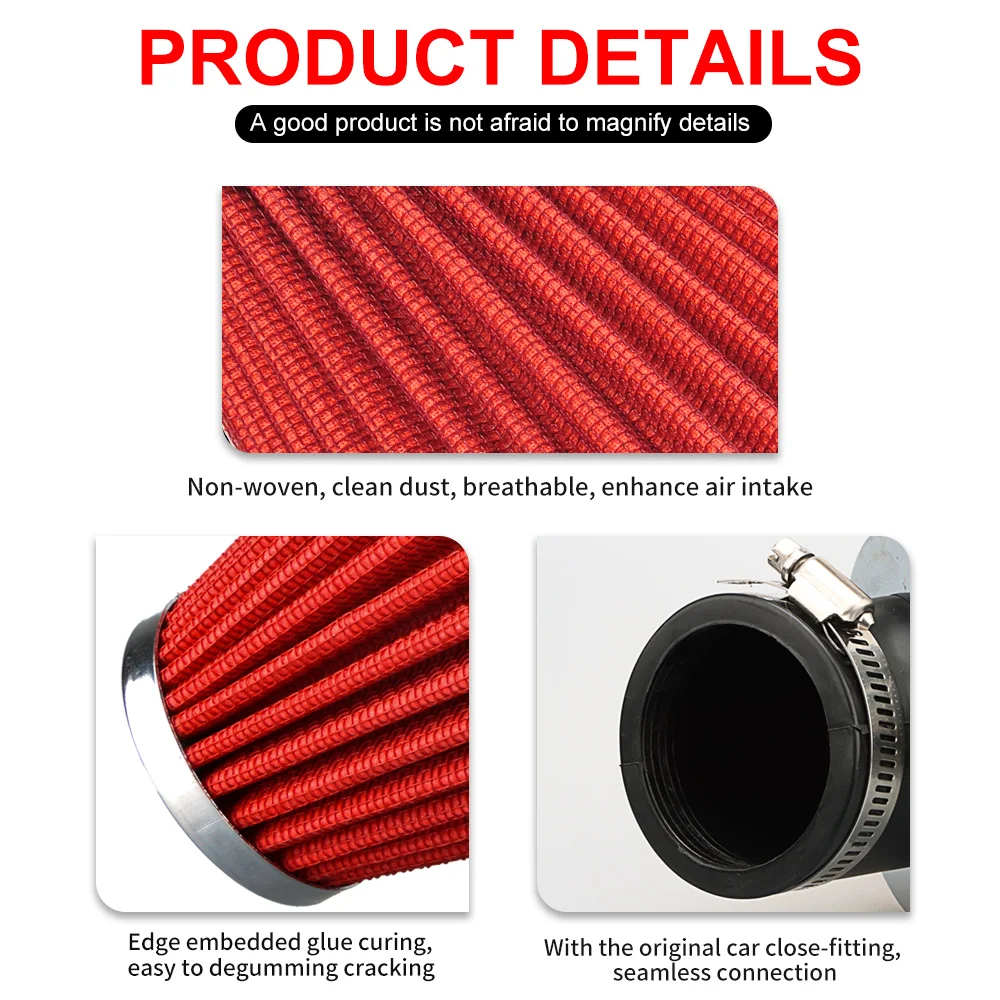 NIBBI Motorcycle Air Filter 42/48mm Universal Carburetor Bend Elbow Neck Air Filter Cleaner Intake Pipe Modified