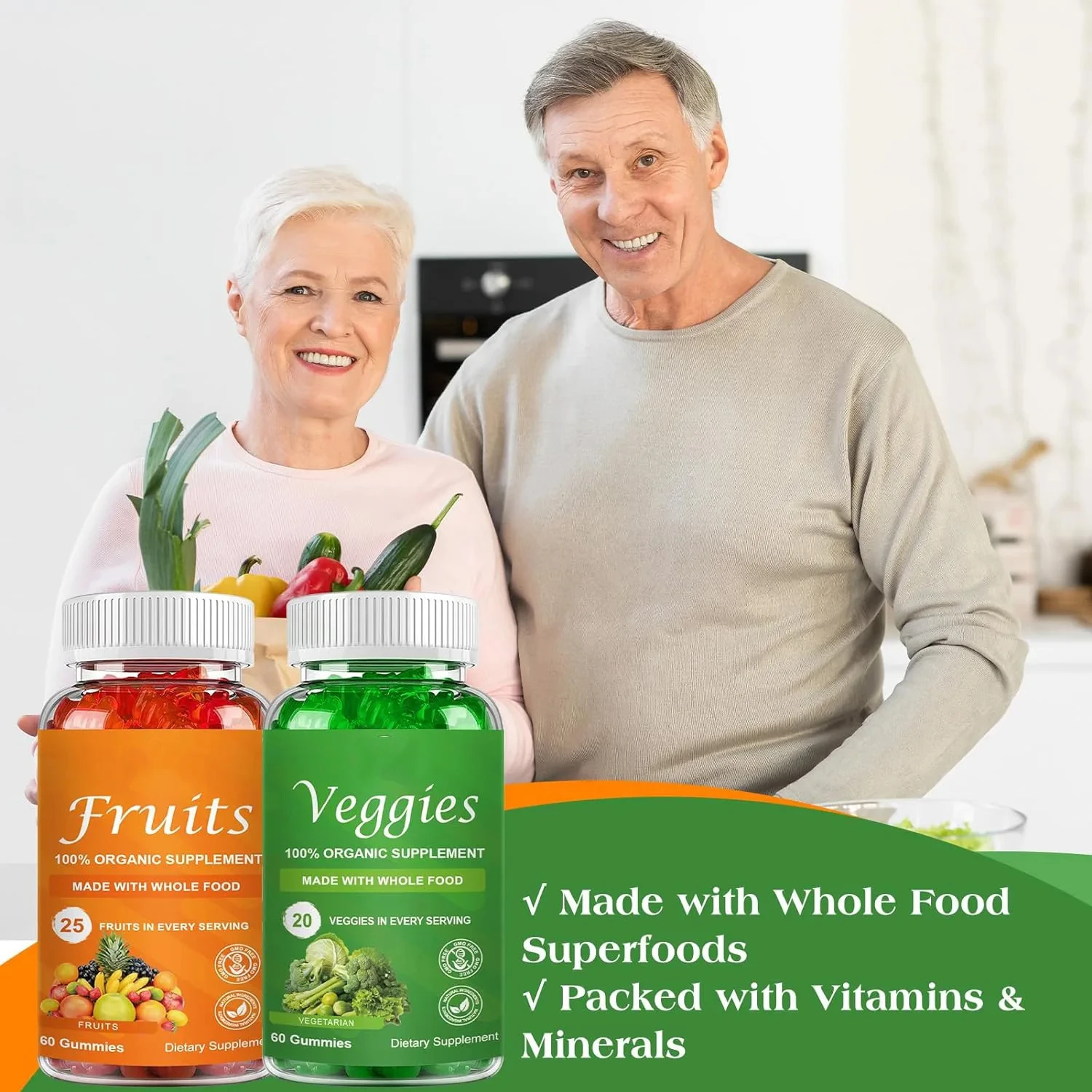 

2 Bottles Fruit And Vegetable Capsules Vitamin Supplements Vegetarianism Help Boost Immunity Improve Gastrointestinal Function