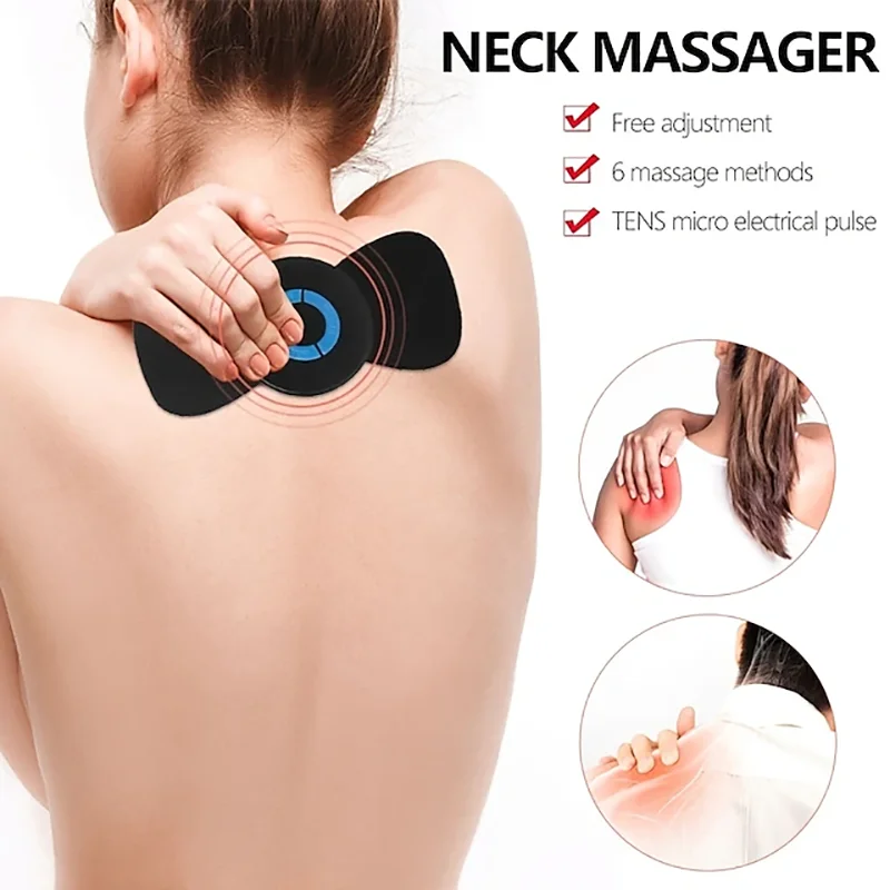 Mini Neck Massager Cervical Vertebra Mas-sager,Portable Shoulder Back Massage Mat,6 Modes Adjustable Massager for Whole Body Arm