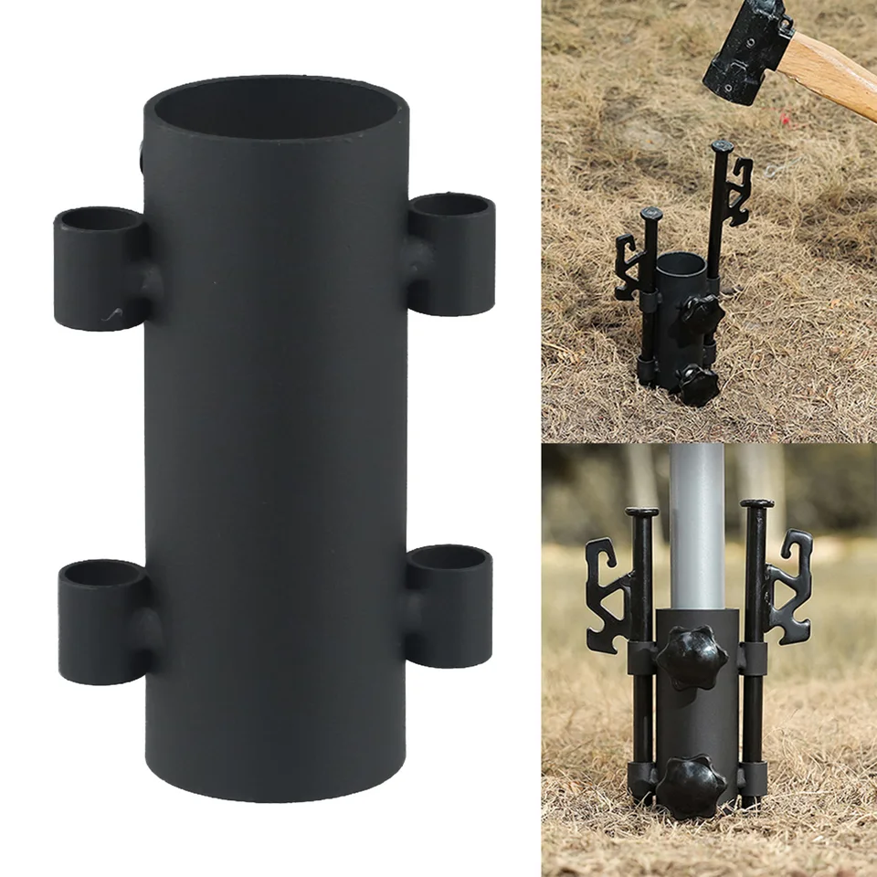 Tissting Supporto per Asta della Tenda da Campeggio All'Aperto Porta Bastoni da Campeggio Tenda da Campeggio per La Pesca Supporto per Ombrellone a Terra Tenda Portatile Fissa Tubo Palo Stand