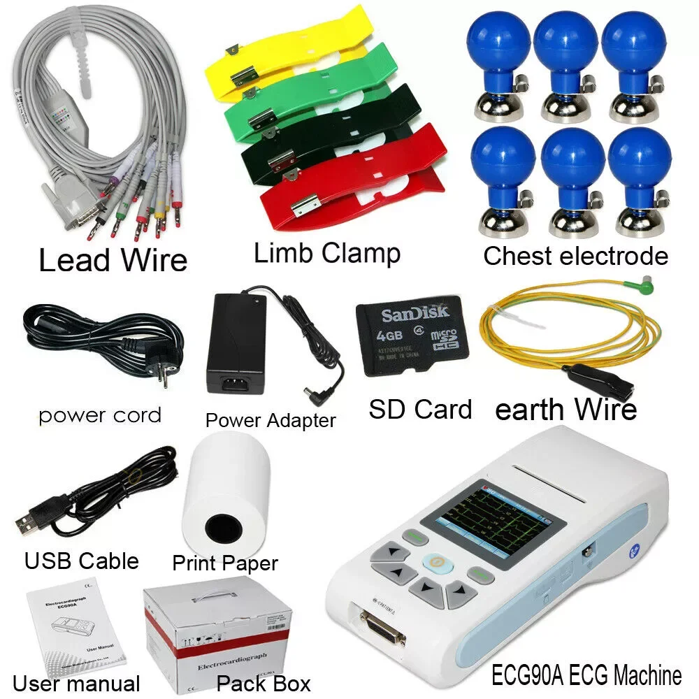 YYHC CONTEC ECG90A 24 Hours digital handheld portable 12 lead Holter ECG  machine - AliExpress