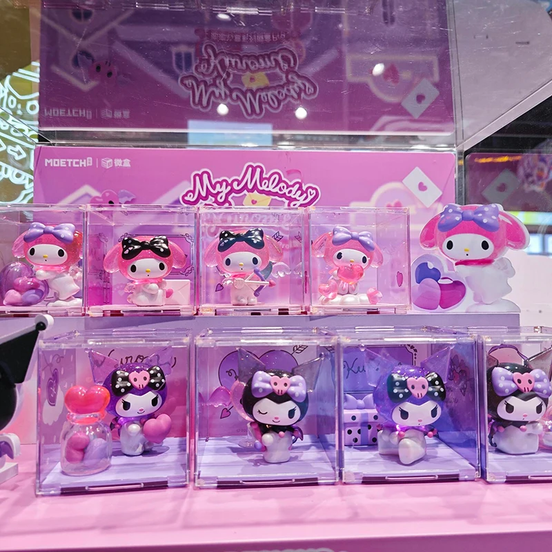 

Sanrio Characters Romantic Heart Series Kuromi Melody Ornament Cartoon Peripheral Desktop Ornaments Model Decoration Toys Gifts