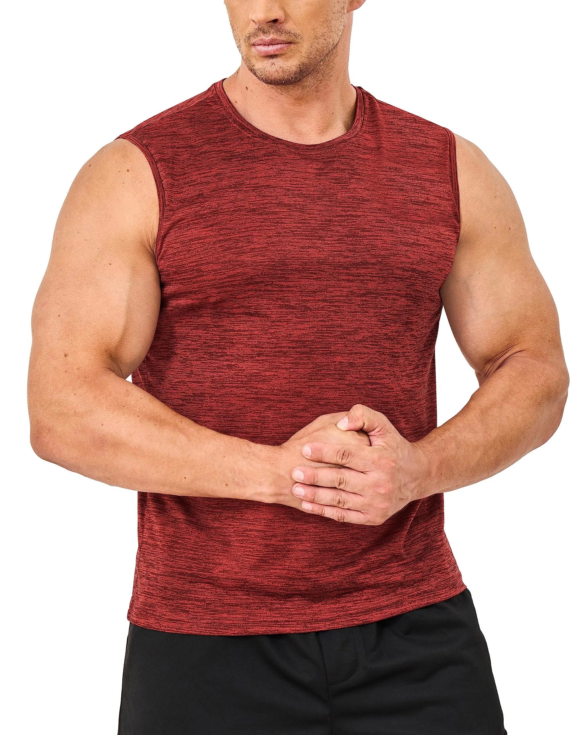 TACVASEN Quick Dry Tank Tops Sleeveless T-shirts Mens Gym Fitness Lightweight Workout T-Shirt Running Sportswear Muscle Tee Vest