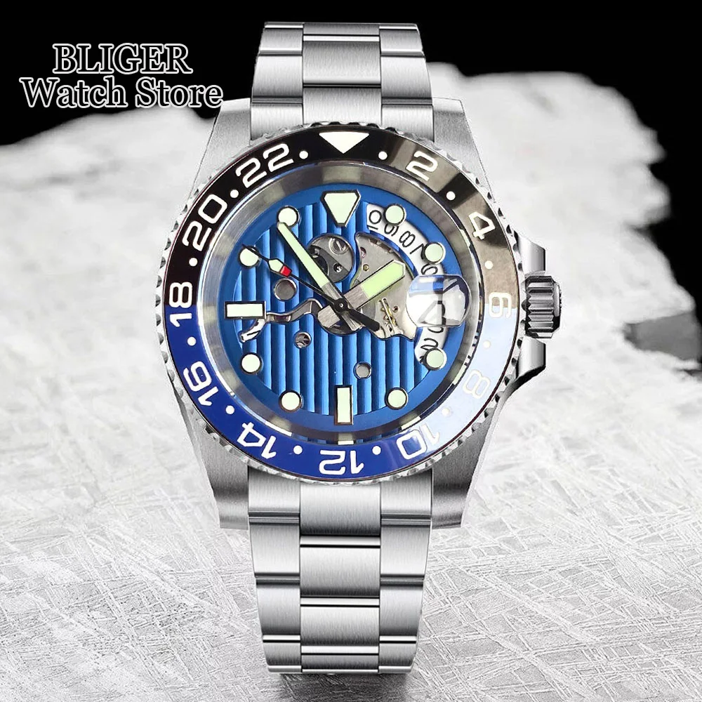 Superhelle 39 Mm Tandorio Schwarzes Zifferblatt Saphirglas NH35
