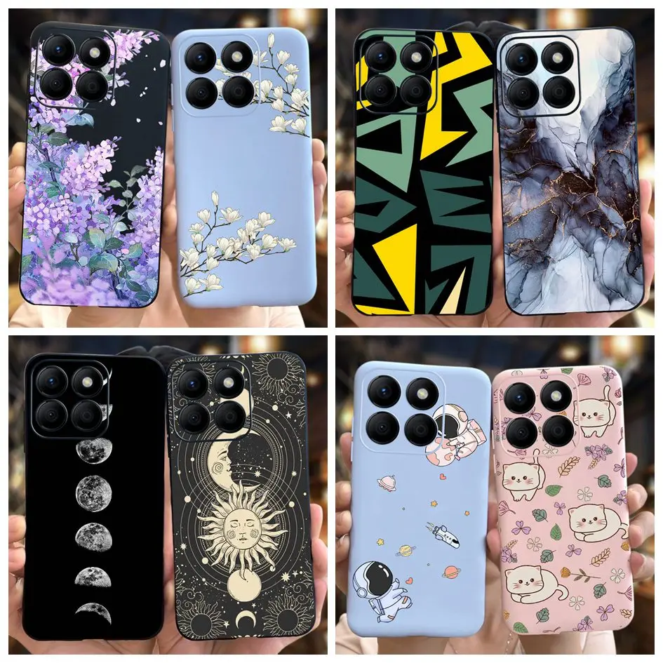 Stylish Floral Moon Soft Silicone Case - Artistic Back Cover