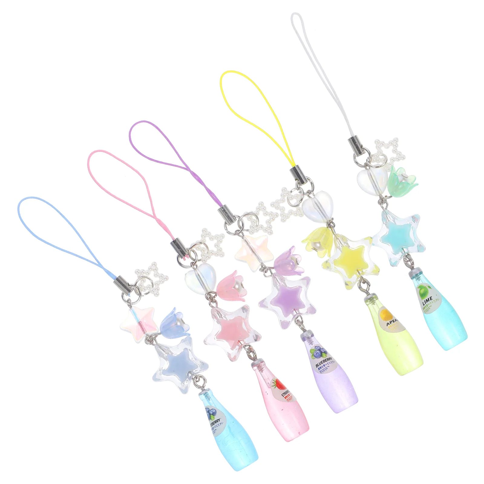

5pcs Cute Phone Strap Kawaii Phone Charm Mini Bottle Charm Purse Charm Pendant