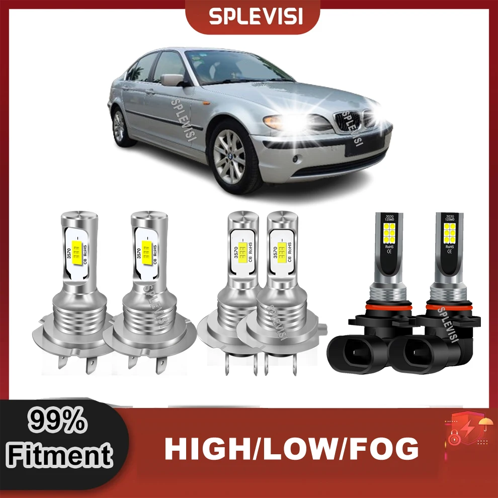 H7 H7 9006 Car LED Headlight High Low Beam Foglamp Bulbs For BMW 5 Series E60 2003-2010 5-Series E61 Touring 2004-2010