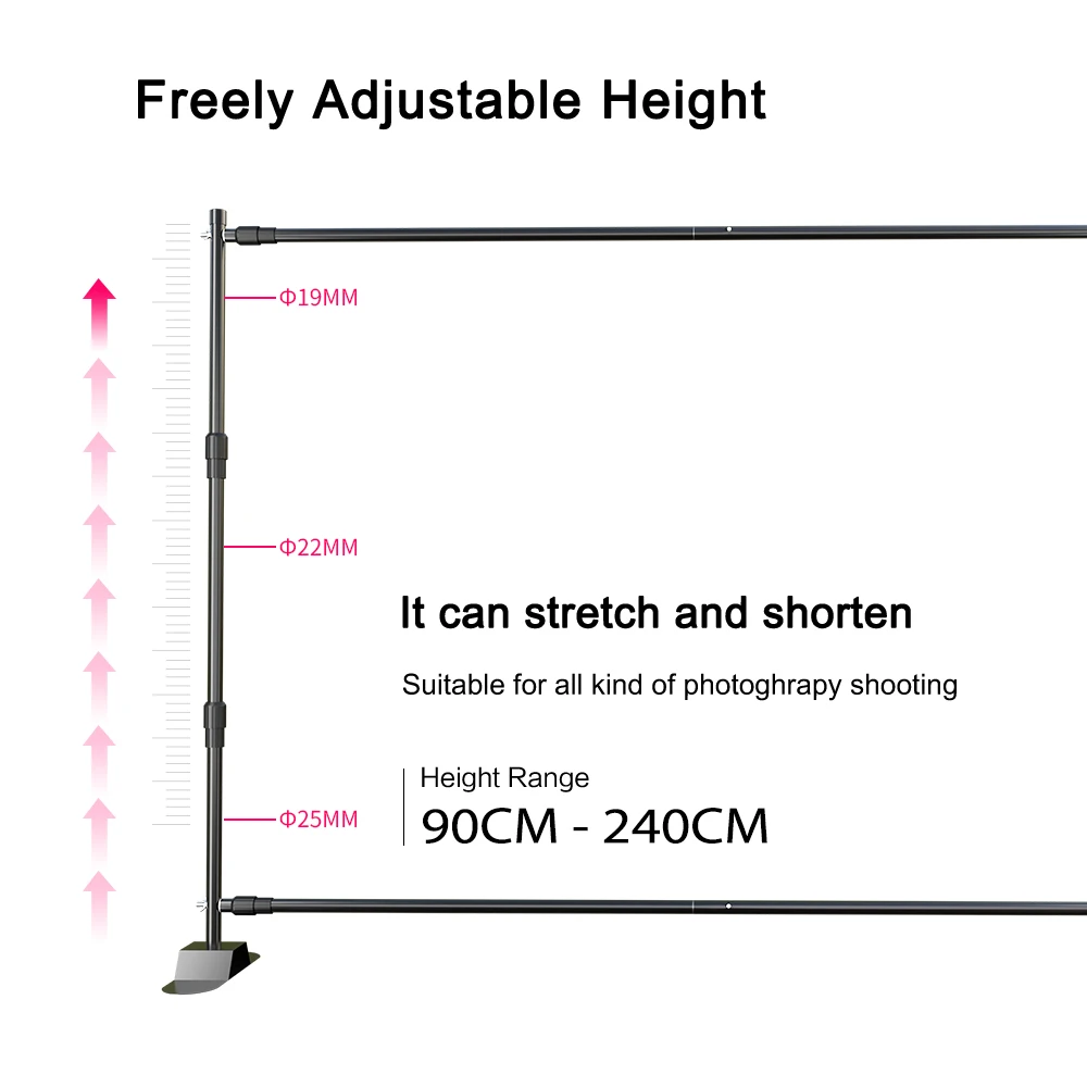 2.4x3M Backdrop Background Stand Frame Support System Muslin Green Screen With OXford Bag For Photography Photo Studio Video — view 3
