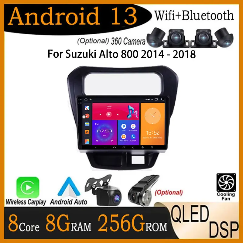 

9" 4G Lte DSP Android 13 Car Video Radio Multimedia Carplay GPS Navigation For Suzuki Alto 800 2014 2015 2016 2017 2018