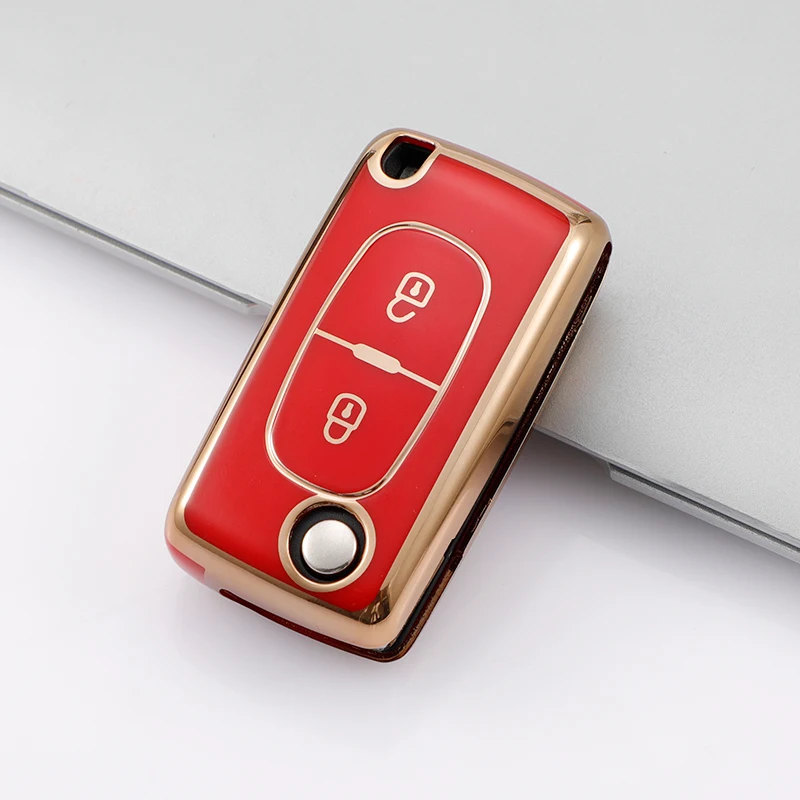 Per Citroen Xsara Picasso C2 C3 C4 C5 C6 C8 Per Peugeot 107 206 207 307 308 406 Tpu Car Key Fob Case Cover Protector Bag