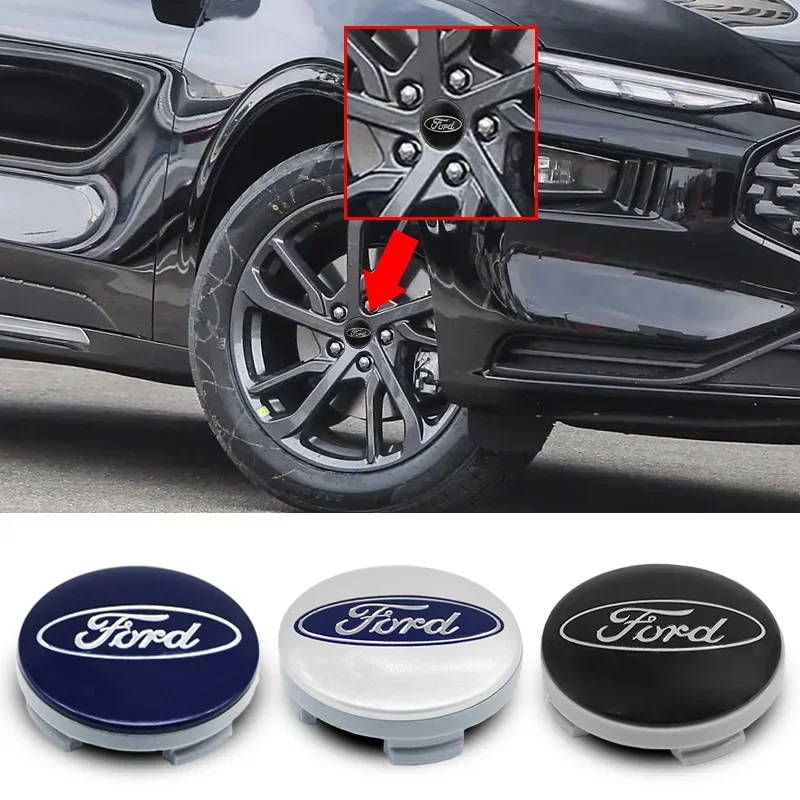 Wheel Hub Caps 4pcs 54mm Wheel Center Cap Hub Cover Badge Emblem Ford Focus Mk2 Mk3 Fiesta Ranger Mondeo Mk4 S-MAX Kuga Mustang Escort