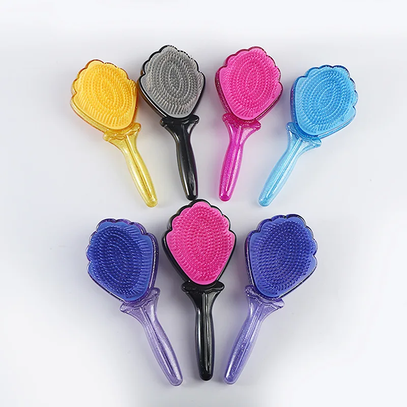 The New Transparent Hairdressing Hair Brush Portable Shell Comb Airbag Massage Hair Care Cute Cartoon Rainbow Comb