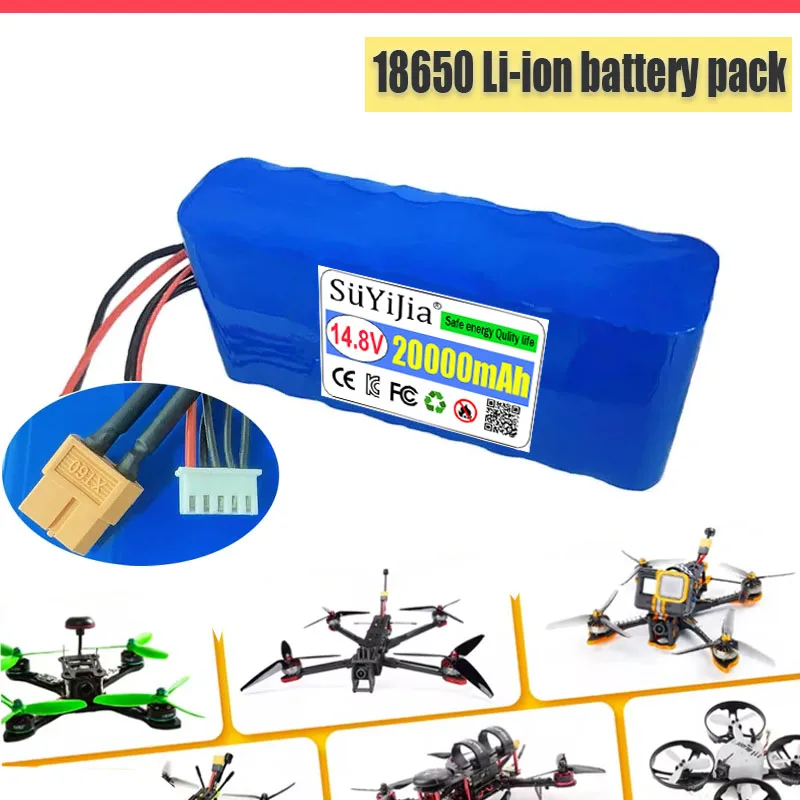 Batterie Drone 14,8V 20000mAh 4S4P XT60+5P Lithium-ion Rechargeable