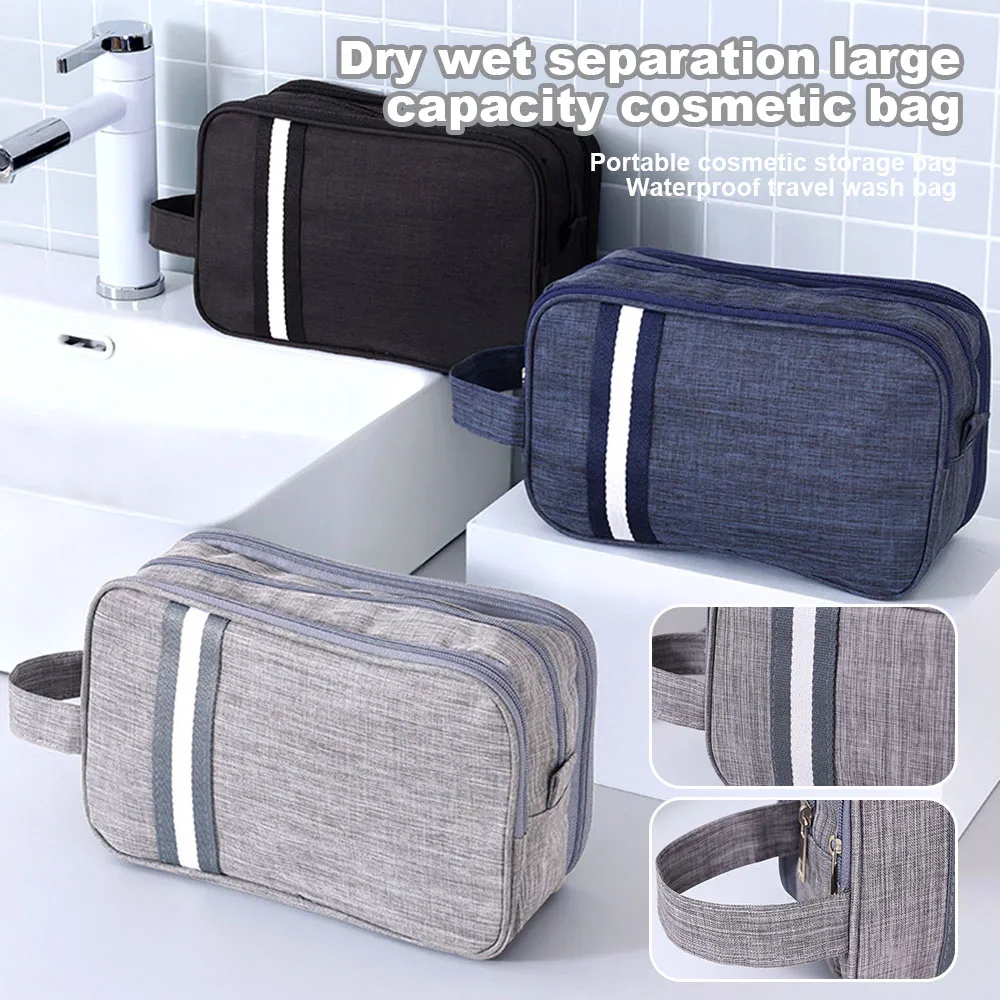 

Multi-Layer Dry Wet Separation Cosmetic Bag Waterproof Portable Toiletry Storage Bags Large Capacity Travel Wash Bag Handbag