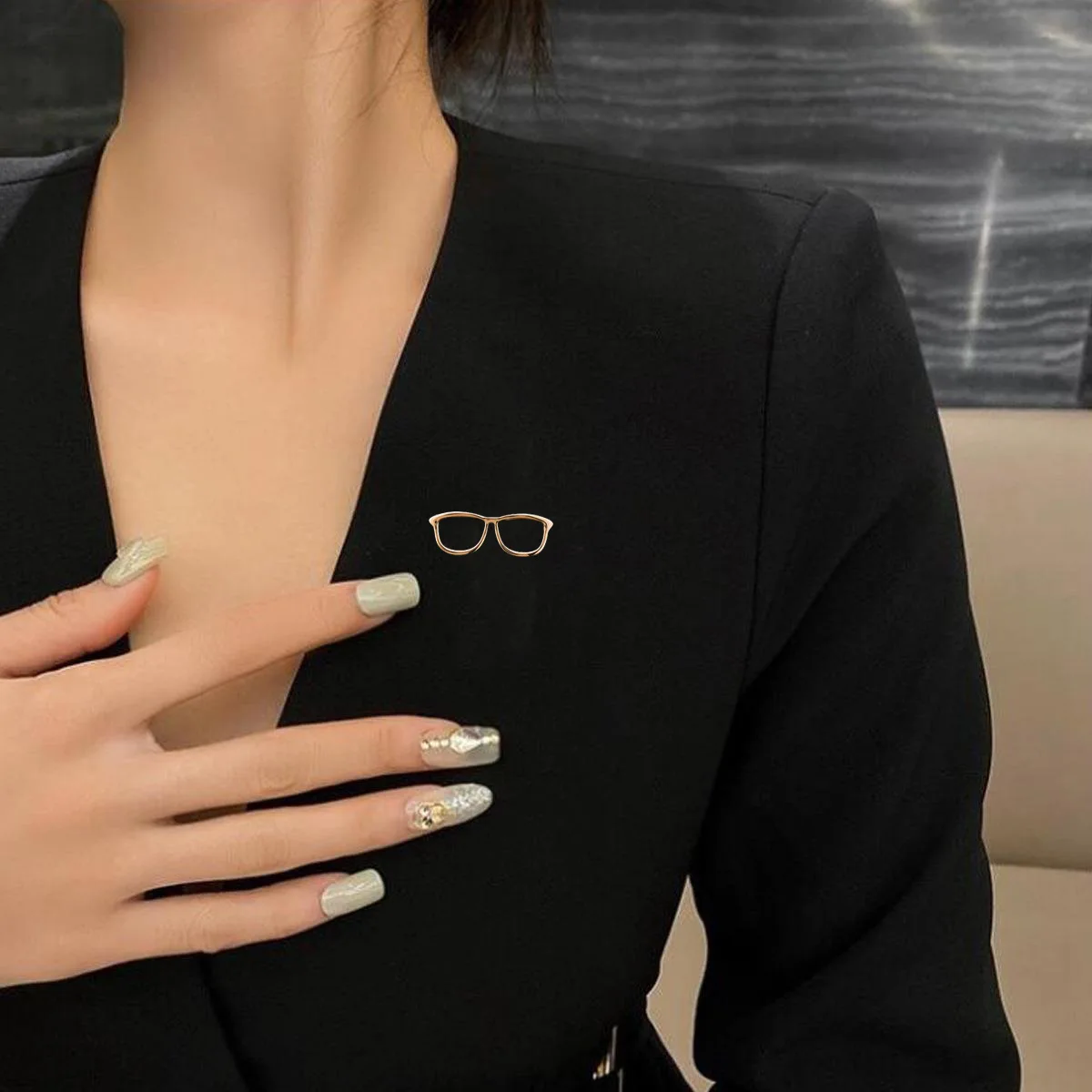 Süße Brille Broschen koreanische Mode Herren anzug Hemd Kragen Stifte weibliche Pullover Corsage Abzeichen Luxus Schmuck Zubehör