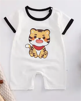 3 6 9 12 24 Months Infant Toddler Rompers Cotton Summer Baby Boys Thin Rompers Short Sleeve Newborn Cartoon Baby Girls Bodysuit 3
