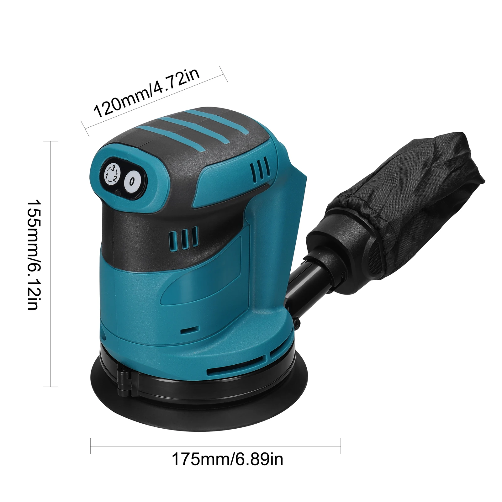 125mm Brush Motor Cordless Orbital Sander Wood Grinder Wood Metal Waxing Polishing Grinding Machine for Makita 18V Battery 2