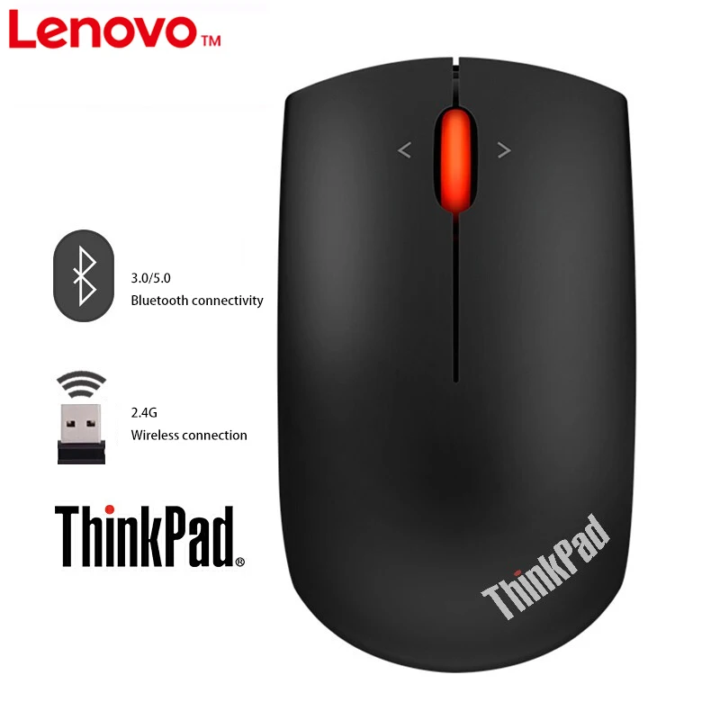 Mouse Wireless Lenovo Go USB-C – Leggero, Ricaricabile, Sensore Ottico Blu, Tasto Programmabile, Compatibile Con Ultrabook E Laptop