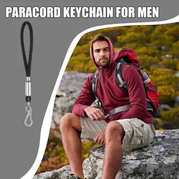 Paracord Braided Woven Keychain Paracord Keychain Heavy Duty Paracord Lanyard Strap Badge Holder Buckle Lock Clip Rope Hook 5
