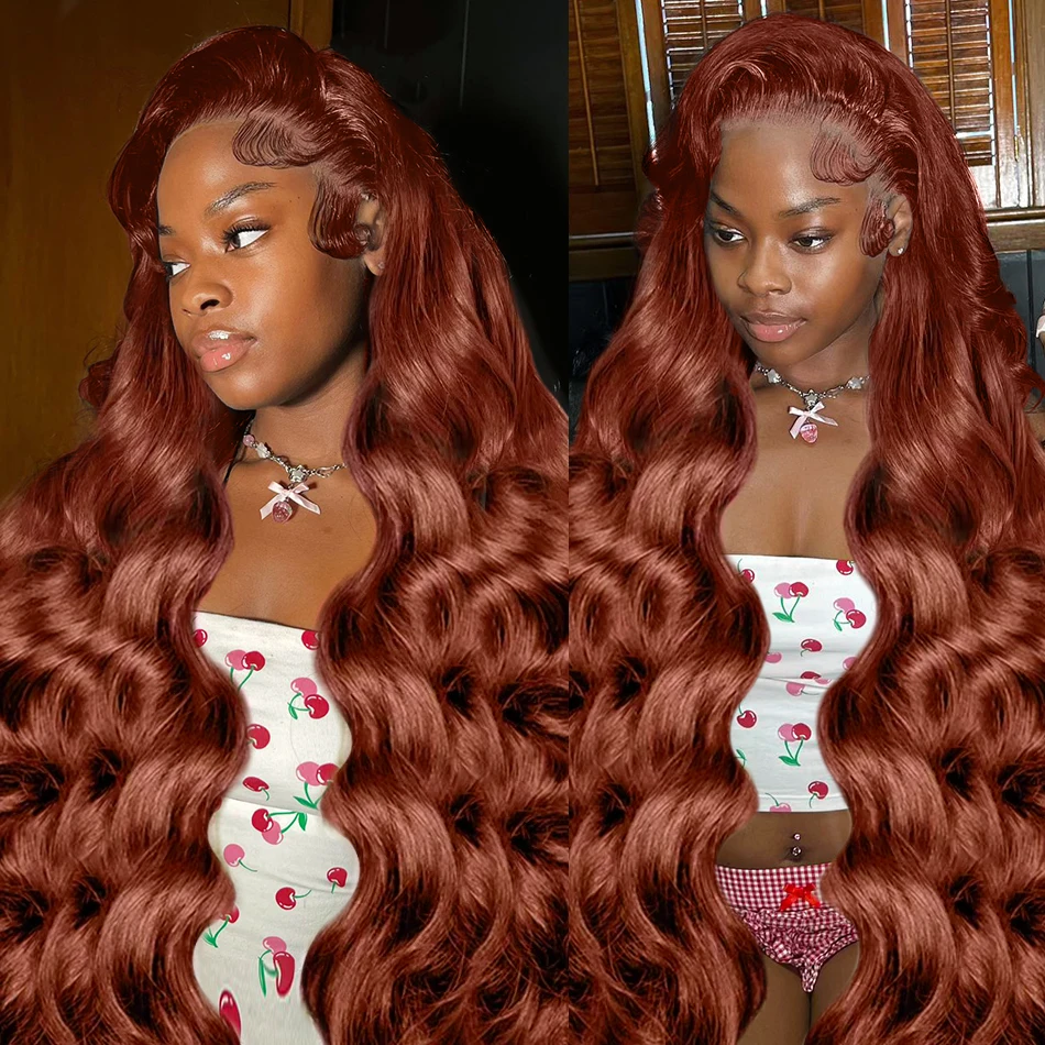 Reddish Brown Body Wave Lace Frontal Human Hair Wig 13x4 13x6 Hd Lace Frontal Wigs Human Hair Wigs Pre Plucked 4x4 Closure Wig 3