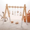 1Set Baby Wooden Rattle Toys Play Gym Mobile Hanging Sensory Toys Foldable Play Gym Frame Activity Gym Baby Holder Bracket Gifts 5