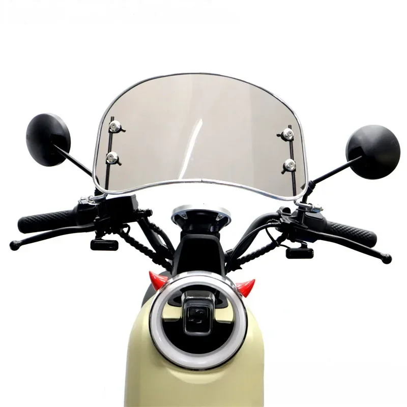 Motorcycle Windshield Universal Retro Front Wind Deflector Windscreen Modified Accessories Easy Installs For Scooter E-bike