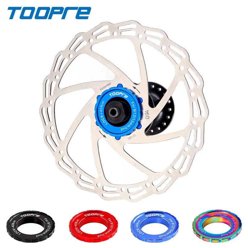Toopre Bicycle Centerlock To 6-Hole Adapter Bike Rotor Adapter Mountain Bike Hub Center Lock Conversion 6 Bolt Disc Brake Rotor