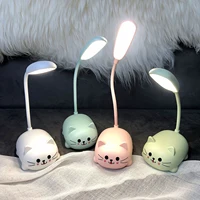 USB LED Table Light Foldable Cute Cat Eye Protection Lamp Rechargeable 400mAh Adjustable Gooseneck Kids Gifts for Bedroom Office 1